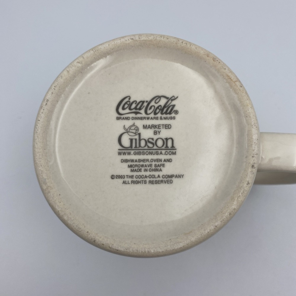 Lot Set of 2 Coca-Cola Cafe Mug White Red Coffee Cup Mug Gibson 2003 - Picture 9 of 9
